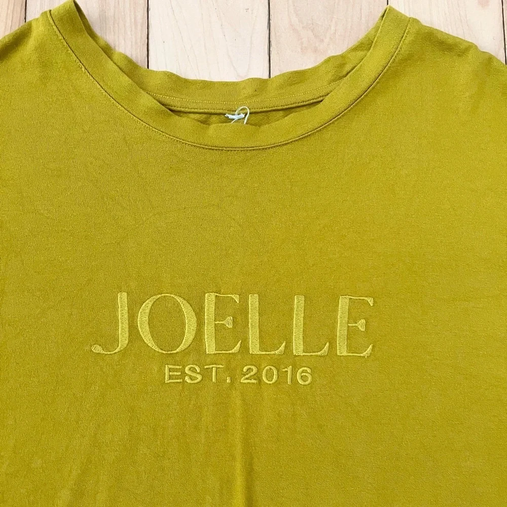 JOELLE « Laurenzo » Oversize Yellowish Green T-Shirt Size XL - Picture 2 of 5